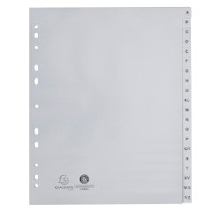 Intercalaire A4+ polypropylène Exacompta Forever 20 onglets alphabétiques gris - 1 jeu