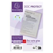 Etui de protection pour carte grise 3 volets PVC lisse 20/100e - Cristal