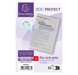 Étui de protection pour carte grise 3 volets - Cristal