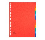 Intercalaires A4 carte lustrée colorée Exacompta 12 onglets neutres - 1 jeu