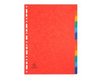 Intercalaires A4 carte lustrée colorée Exacompta 12 onglets neutres - 1 jeu