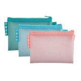 Pochettes de rangement à zip A6 Exacompta Chromaline couleurs assorties - Sachet de 12