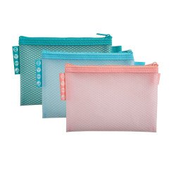 Pochettes de rangement à zip A6 Exacompta Chromaline couleurs assorties