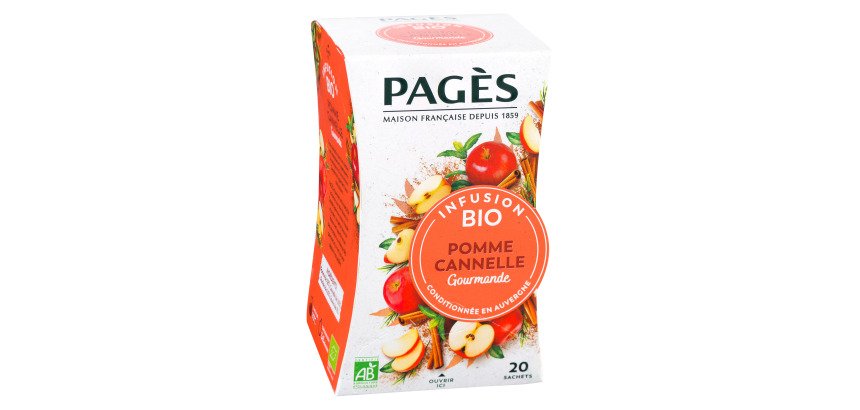 Infusion pomme cannelle Bio Pagès - Boîte de 20 sachets