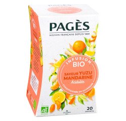 Infusion Organic Pagès yuzu mandarin - Box of 20 sachets