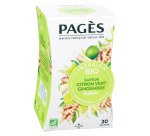 Infusion citron vert gingembre Bio Pagès - Boîte de 20 sachets