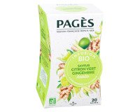 Infusion citron vert gingembre Bio Pagès - Boîte de 20 sachets