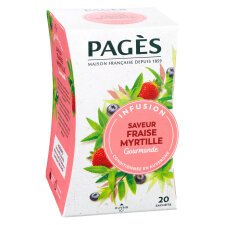 Infusion fraise myrtille Pagès - Boîte de 20 sachets