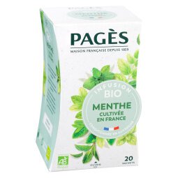 Infusie munt Bio Pagès - Doos met 20 zakjes