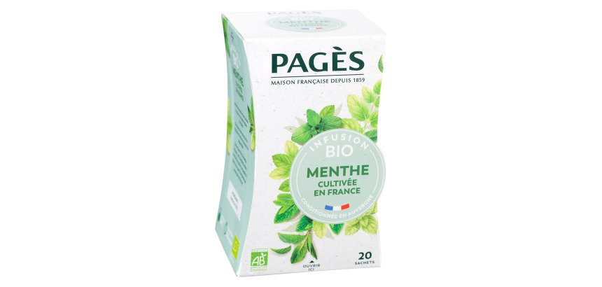 Infusion menthe Bio Pagès - Boîte de 20 sachets