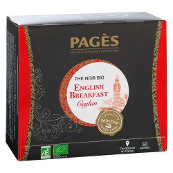 Thé noir English Breakfast Bio Pagès - Boîte de 50 sachets