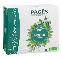 Groene muntthee Bio Pagès - Doos met 50 zakjes