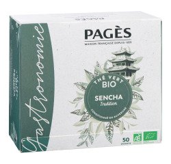 Groene thee Sencha Bio Pagès - doos met 50 zakjes