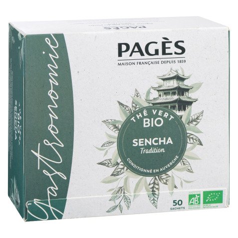 Thé vert Sencha Bio Pagès - Boîte de 50 sachets