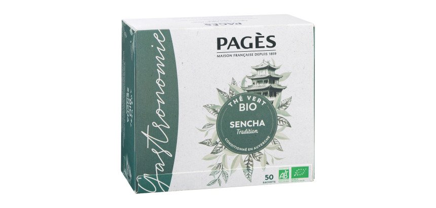Thé vert Sencha Bio Pagès - Boîte de 50 sachets