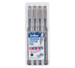 Fineliner Artline - Etui mit 0,2-0,4-0,6-0,8mm Schwarz