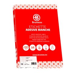 Etichette adesive Bruneau 105x48 mm - carta bianca - 100 fogli - 12 etichette per foglio