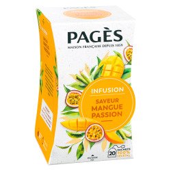 Infusion mangue, passion Pagès - Boîte de 20 sachets