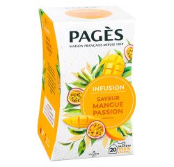 Infusion mangue, passion Pagès - Boîte de 20 sachets
