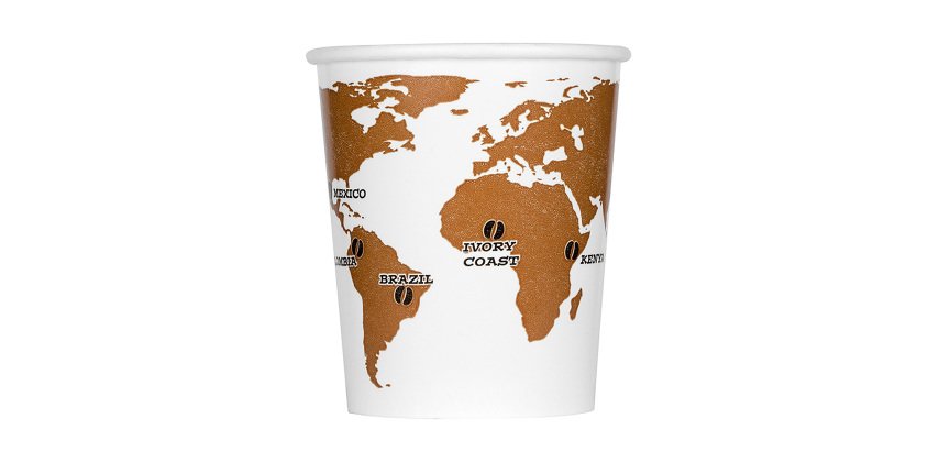 Gobelet en carton World Map - 25/29 cl - Lot de 120