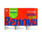 Papier toilette double épaisseur Ultra soin Renova - 48 rouleaux de 140 feuilles