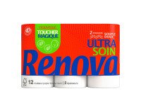 Papier toilette double épaisseur Ultra soin Renova - 48 rouleaux de 140 feuilles
