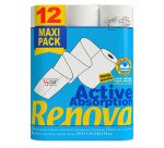Essuie-tout Active Absorption 1/2 feuille Renova - Paquet de 12 rouleaux