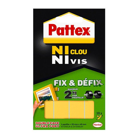 Almohadillas adhesivas blancas Pattex de 2 kg (paquete de 10)
