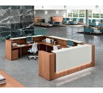 Reception Quadrifoglio Miami Noce canaletto, bianco 2.460 x 880 x 1.130 mm