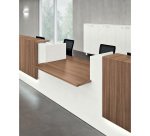 Reception Quadrifoglio Miami Bianco, noce canaletto 2.860 x 1.120 x 1.130 mm