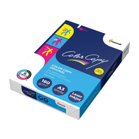 Carta A3 Mondi Color Copy 160g risma da 250 fogli - Cartoncino per fotocopie ideale anche per stampe a colori