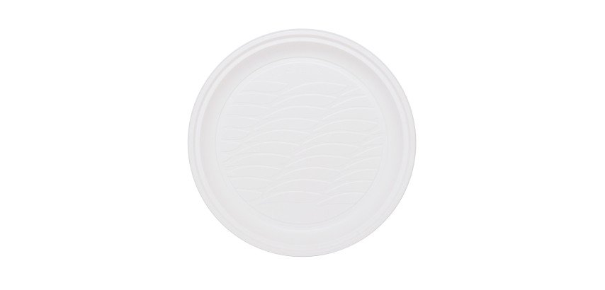 Piatti piani diametro 21,5 cm in bioplastica Natural Bibo - 50 pz