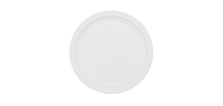 Piatti piani diametro 21,5 cm in bioplastica Natural Bibo - 50 pz