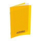 Cahier piqûre 24x32cm 48 pages 90g grands carreaux Seyès. Couverture polypropylène Jaune