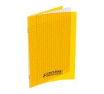 Cahier piqûre 24x32cm 48 pages 90g grands carreaux Seyès. Couverture polypropylène Jaune