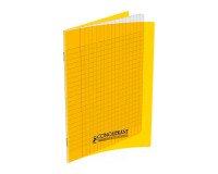 Stitched notebook 24x32cm 48 pages 90g large squares Seyès - yellow polypropylene cover