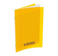 Stitched notebook 24x32cm 48 pages 90g large squares Seyès - yellow polypropylene cover