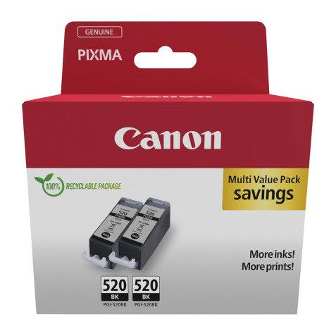 Canon PGI520 Pack 2 cartouches noire pour imprimante jet d'encre