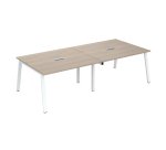 Extension table de réunion chêne gris L 140 x P 126 cm - piétement métal - Arch
