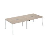 Extension table de réunion chêne gris L 140 x P 126 cm - piétement métal - Arch