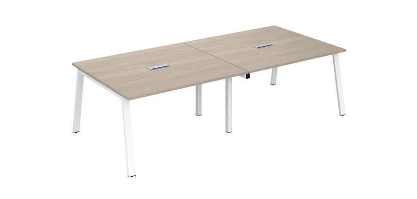 Extension table de réunion chêne gris L 140 x P 126 cm - piétement métal - Arch