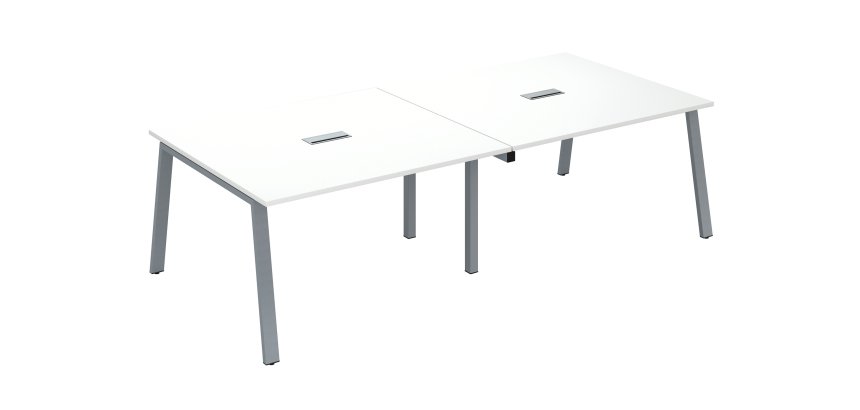 Extension table de réunion blanc L 140 x P 126 cm - piétement métal - Arch