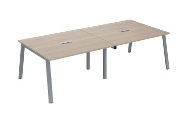 Uitbreiding moduleerbare vergadertafel ECLA B 140 x D 126 cm metalen onderstel