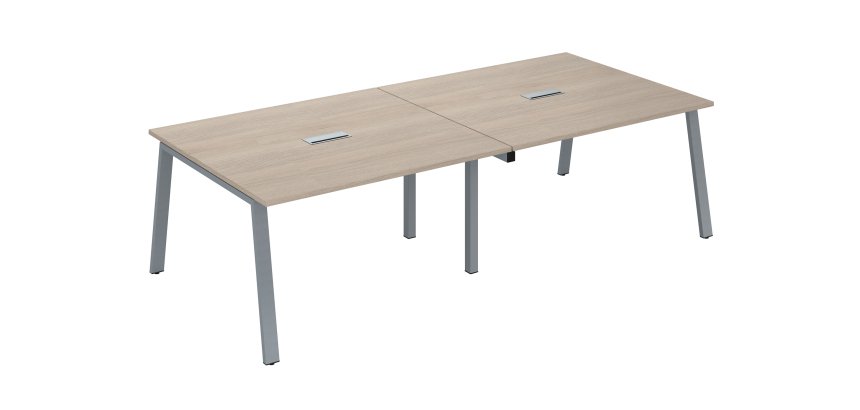 Uitbreiding moduleerbare vergadertafel ECLA B 140 x D 126 cm metalen onderstel
