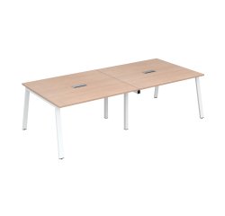 Extension table de réunion chêne clair L 140 x P 126 cm - piétement métal - Arch