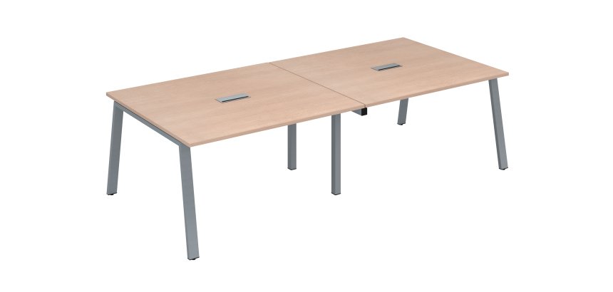 Extension table de réunion chêne clair L 140 x P 126 cm - piétement métal - Arch