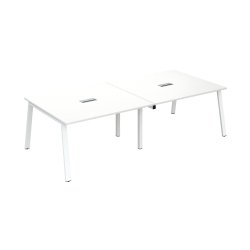 Extension table de réunion blanc L 140 x P 126 cm - piétement métal - Arch