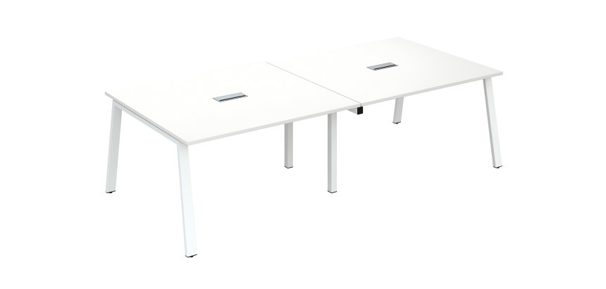 Extension table de réunion blanc L 140 x P 126 cm - piétement métal - Arch