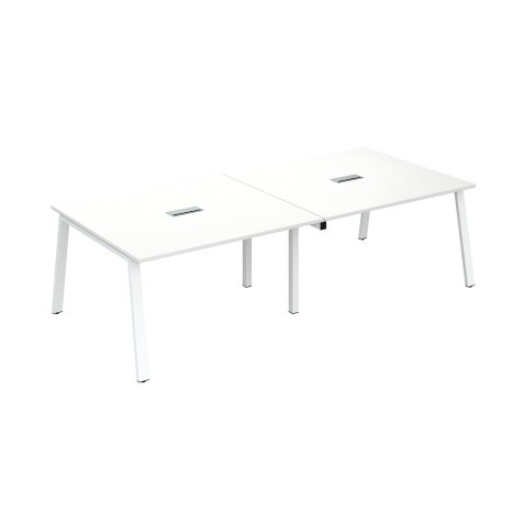 Extension table de réunion blanc L 140 x P 126 cm - piétement métal - Arch