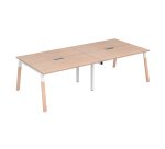 Extension table de réunion modulable ECLA L 140 x P 126 piètement métal et bois